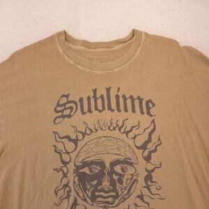 Sublime Band Short Sleeve Crew Neck Graphic T Shirt Mens Size Medium M Tan